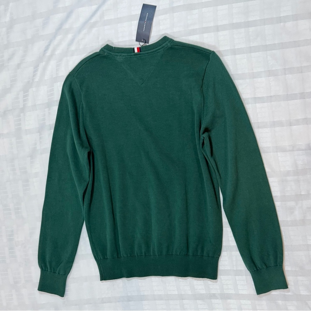 Tommy Hilfiger Men's Dark Green Crewneck Sweater - Picture 6 of 8
